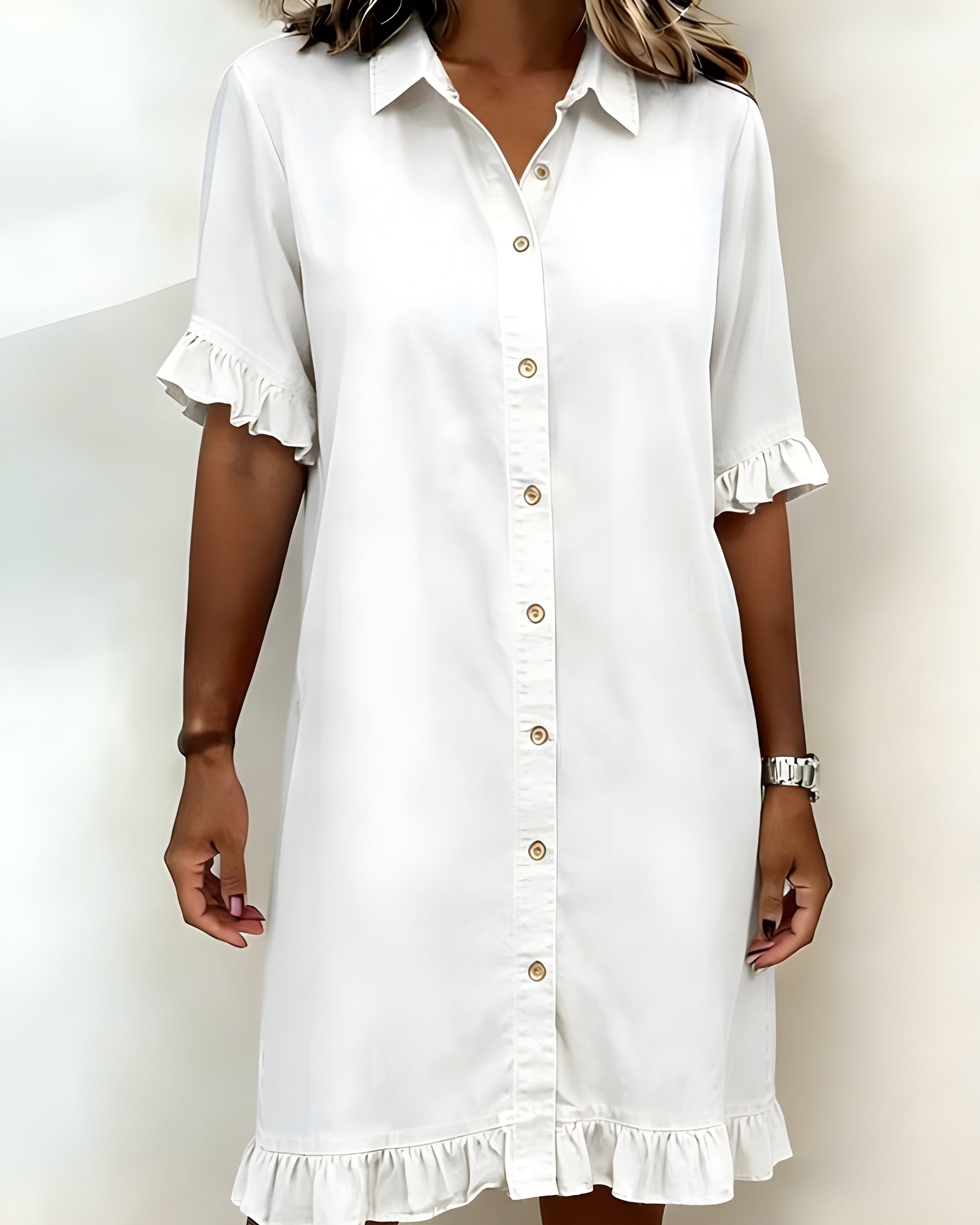 Katie | Effortlessly Flattering Ruched Denim Dress