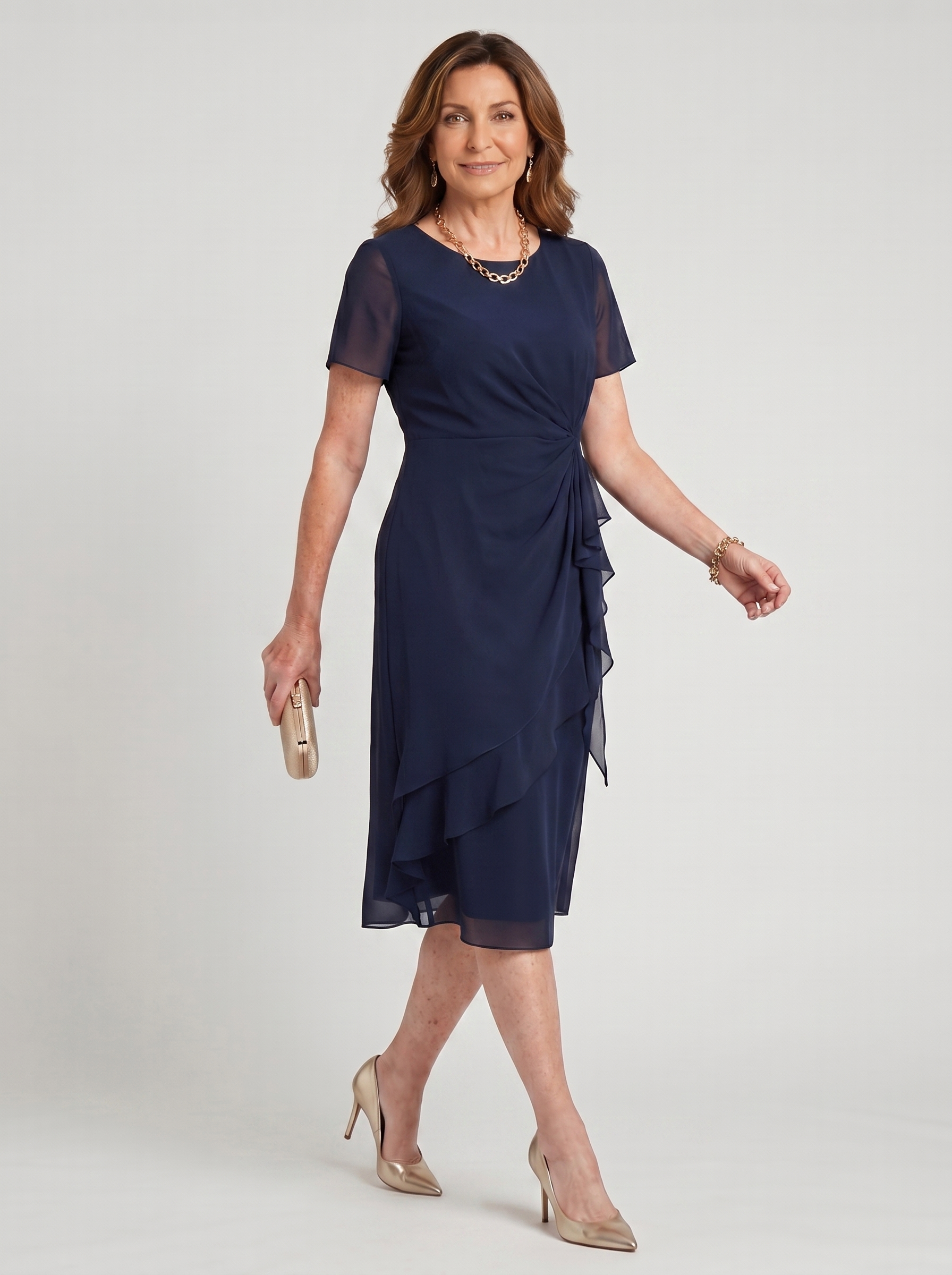 Blake™ Elegant Chiffon Draped Dress